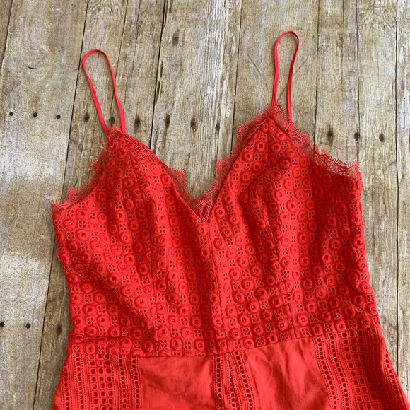 Red by Saks Fifth Avenue tangerine Romper Sz S/P - Picture 3 of 7